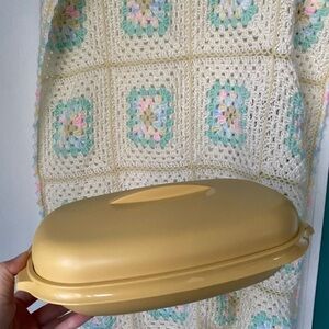 VTG Tupperware #1273 Harvest Gld 4 Pc Veg Rice Steamer Micro